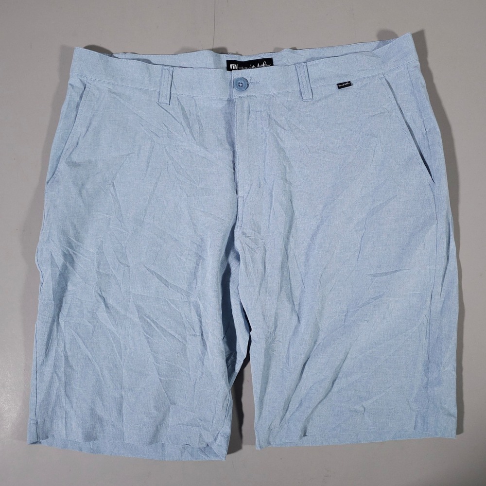 TravisMathew Golf Shorts Mens 38 Blue Heathered Performance Stretch Casual‎